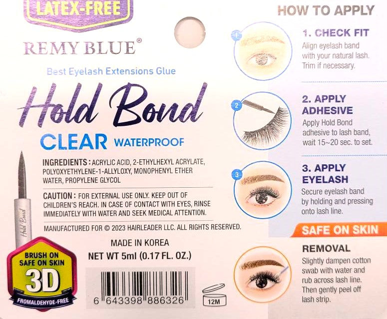 REMY BLUE EYELASH EXTENTION ADHESIVE (LATEX-FREE)