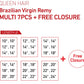 QUEEN HAIR 7PCS MULTI PACK